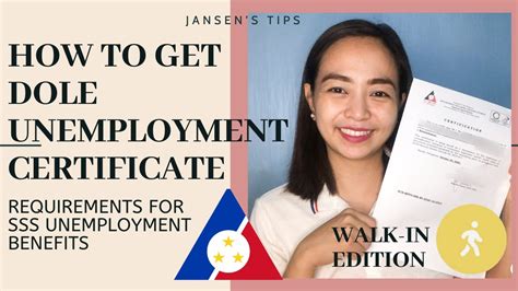 dole certificate of unemployment online application|How to Get DOLE Certification for the SSS .